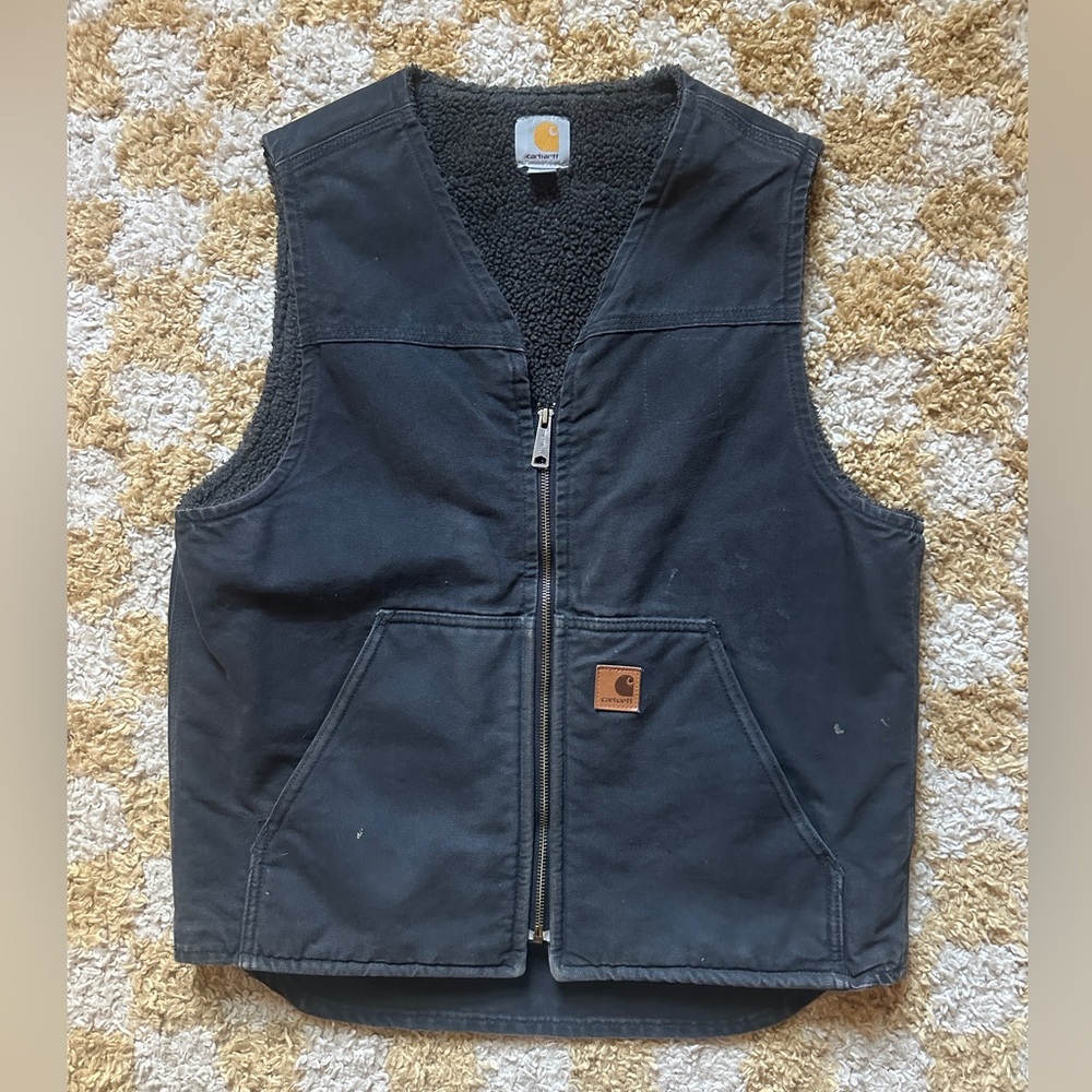 Carhartt Black Sherpa Lined Work Vest